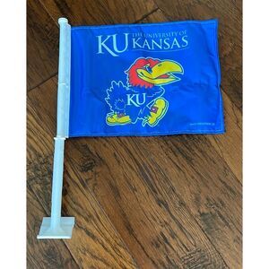 NWOT Kansas Jayhawks Double-Sided Car Flag Officially Licensed